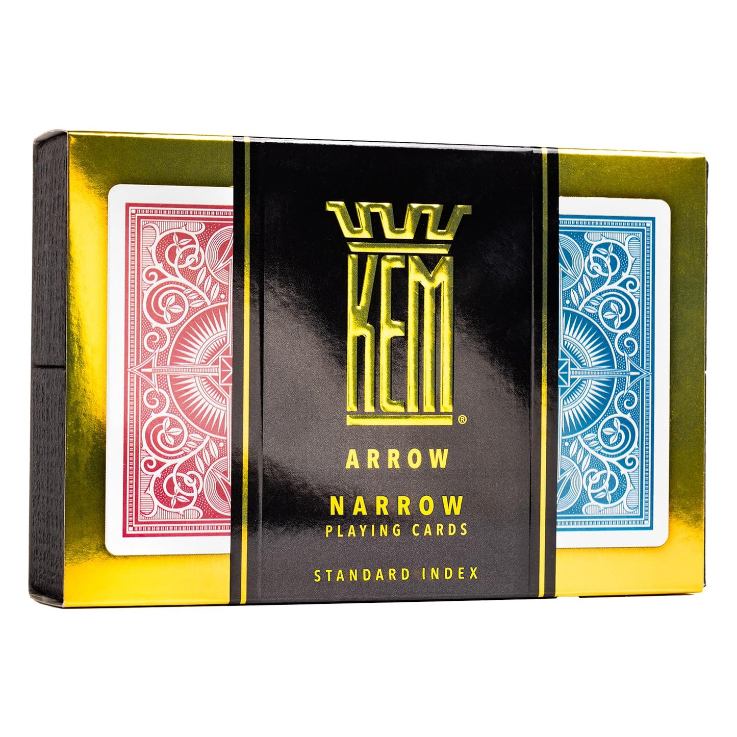 KEM Arrow Red and Blue Plastic Playing Cards  Standard Index  Bridge Size  enhanced  game-style Grade game-style  2 Decks