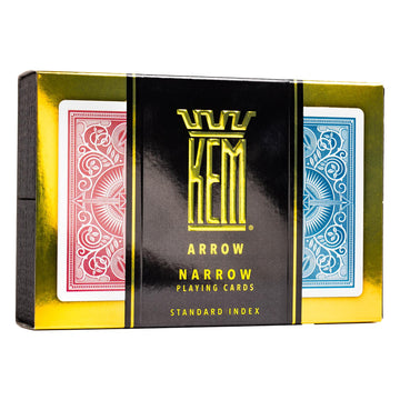 KEM Arrow Red and Blue Plastic Playing Cards  Standard Index  Bridge Size  enhanced  game-style Grade game-style  2 Decks