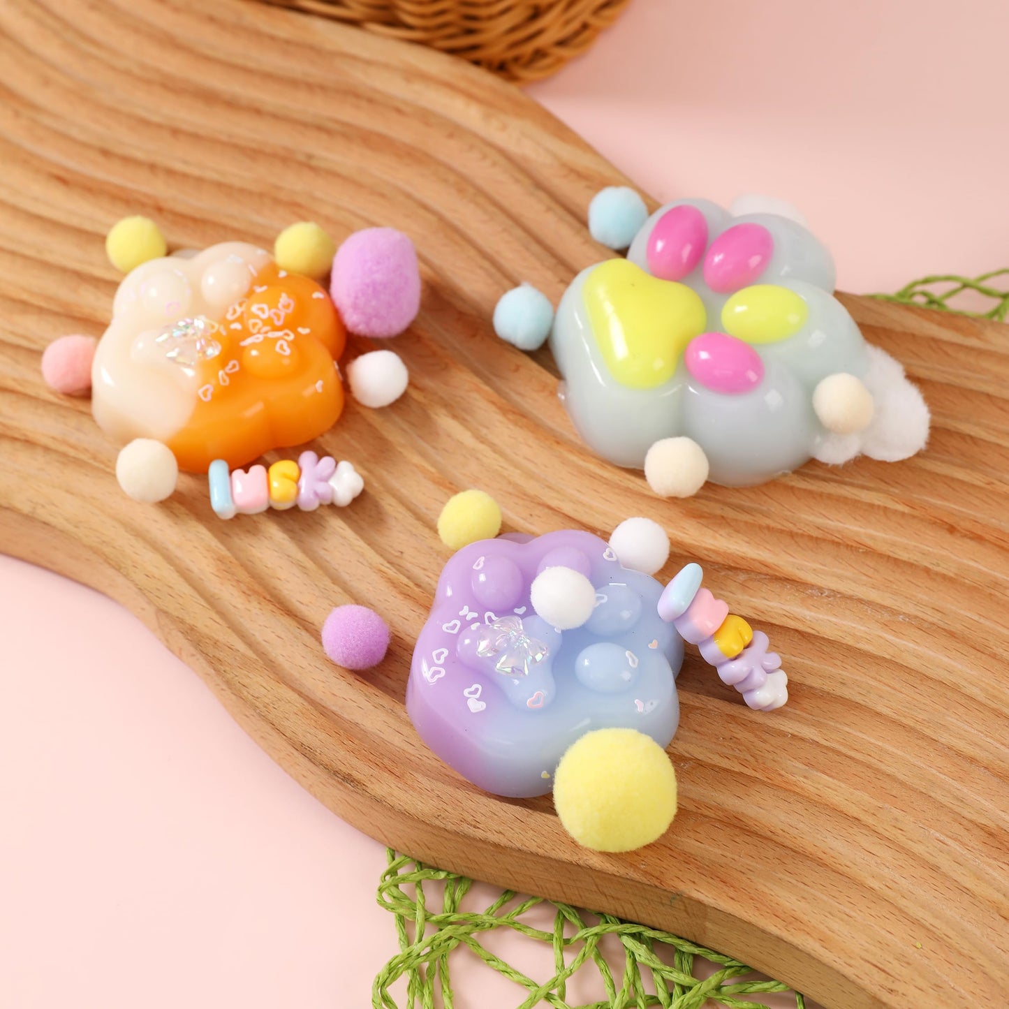 2Pcs Taba Squishy Cat Paw Squeeze Toys,Sensory Fidget Toy For Your Best Mellow And Chill,Birthday Gift, Squishy Toys For Adults