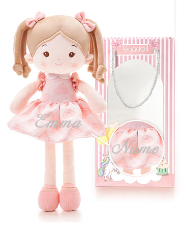 Personalized Soft Baby Doll Toys for Girls (16''), My First Birthday Gift, Christmas Dolls, Baby Rag Doll Plush Toys for Toddler