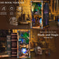 CCCDF DIY Book Nook Kit  DIY Miniature Dollhouse Booknook Kit  3D Wooden Puzzle Bookend Bookshelf Insert Decor with LED Light for Teens and mature-themeds (cutting edge and Magic)