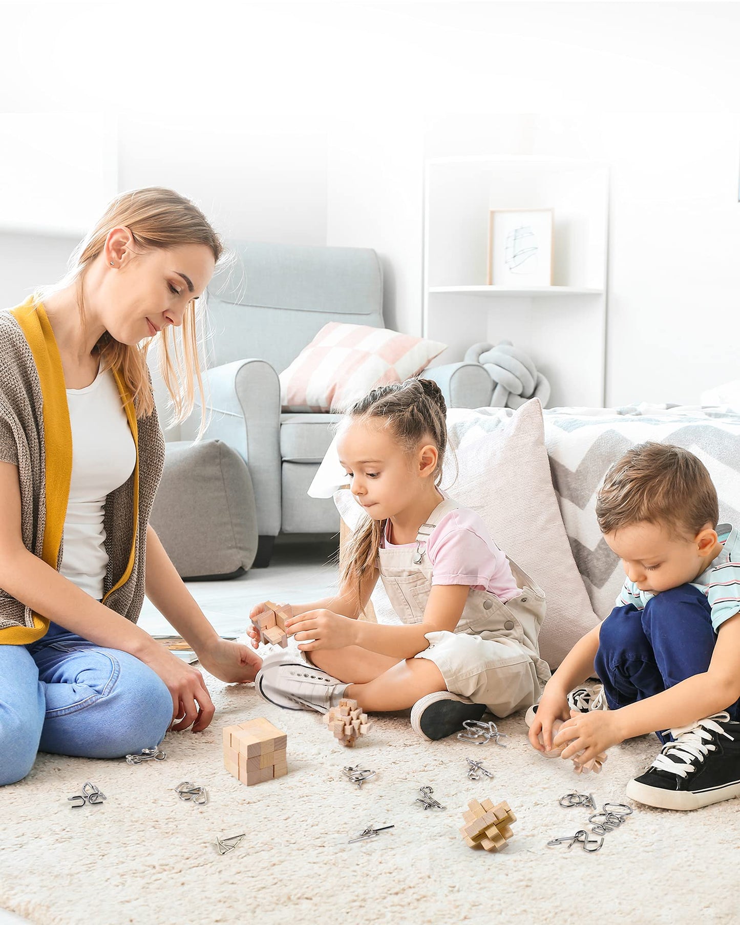 RLYLF 30Pcs Brain Teaser Puzzles for Puzzle Games Educational Toys Mind Puzzles Wooden and Metal Puzzles 3D Puzzles Unlock Interlock IQ Puzzles Box