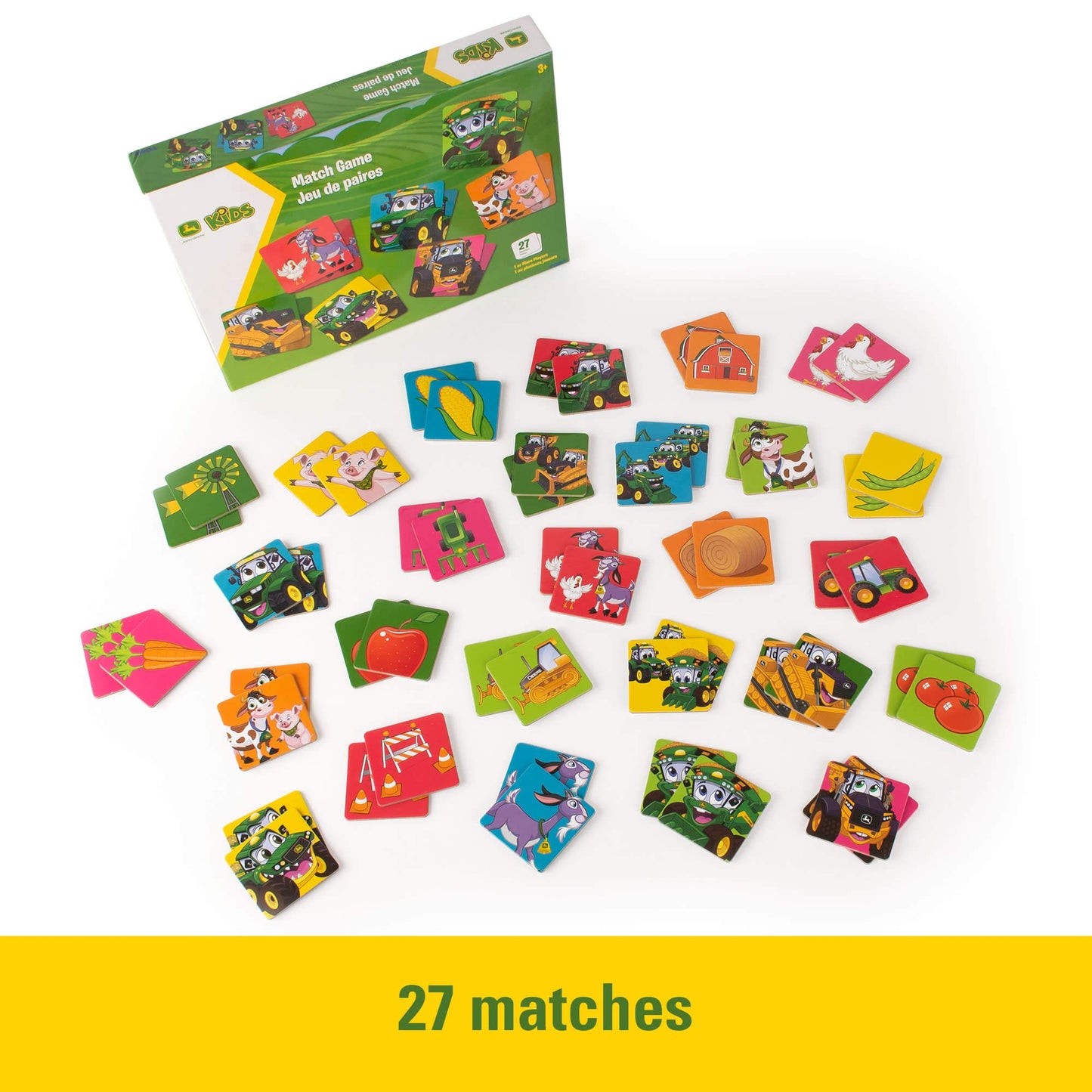 John Deere Kids Matching Game - Farm Themed Memory Game For Toddlers And Kids - John Deere Toys - Preschool Games And Learning A
