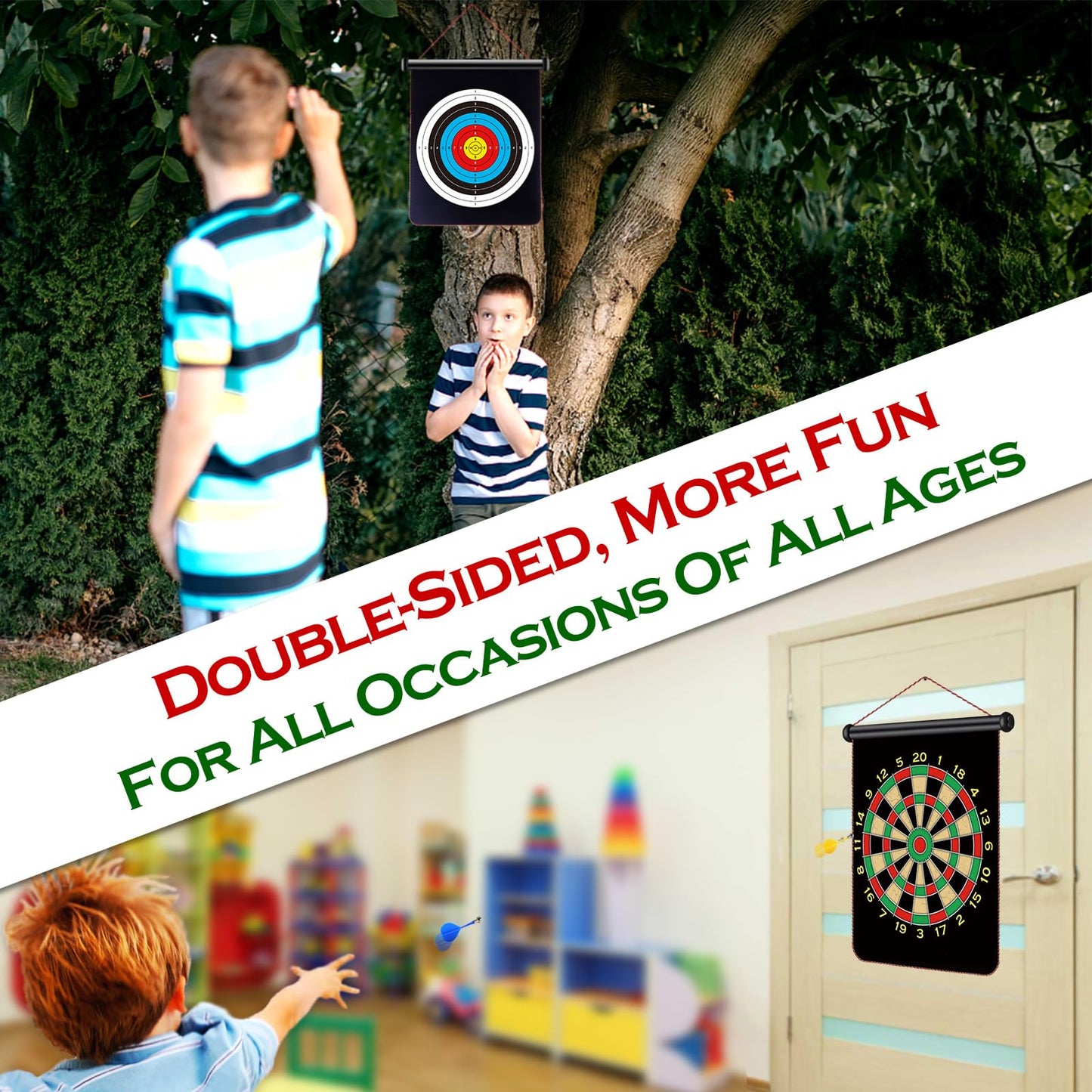 Magnetic Dart Board For Kids, Fun Toys Gifts For Boys 8 9 10 11 12 13 14 Years Old Teen Birthday Valentine Eater Christmas Stocking Stuffers Indoor Room Games, Magnet Dartboard Sets Double Sided