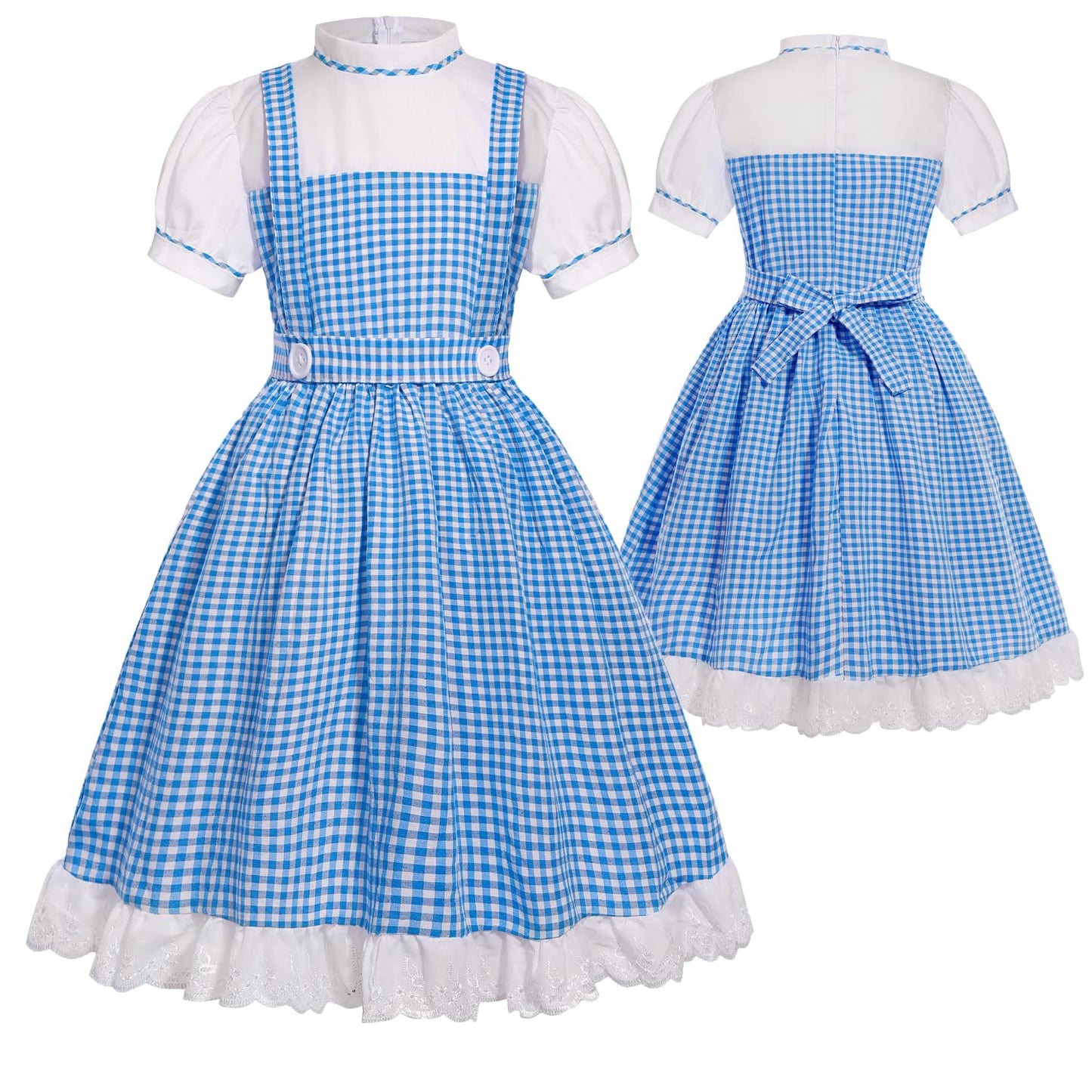 Hauarker Kids Blue Dress For Princess Costume Girls Wizard Character Costumes Cute Dress Up Outfit Accessories For Halloween Cos