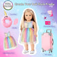 Giftinbox 29Pcs 18 Inch Girl Doll Clothes And Accessories-Travel Play Set For Dolls, Doll Stuff With Clothes, Luggage, Swimsuit,
