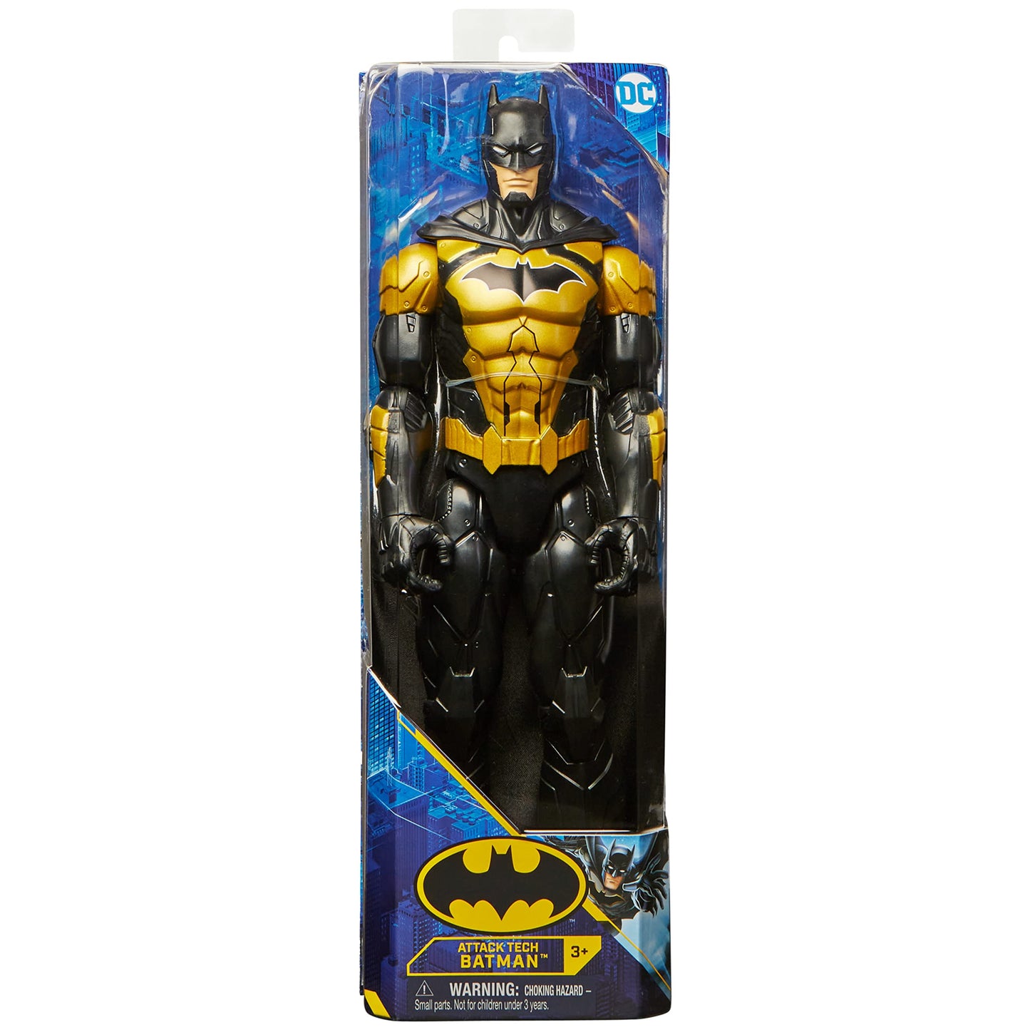 Batman 12-inch Attack Tech Batman Action Figure (Black Suit), Kids Toys for Boys and Girls Ages 3 and up
