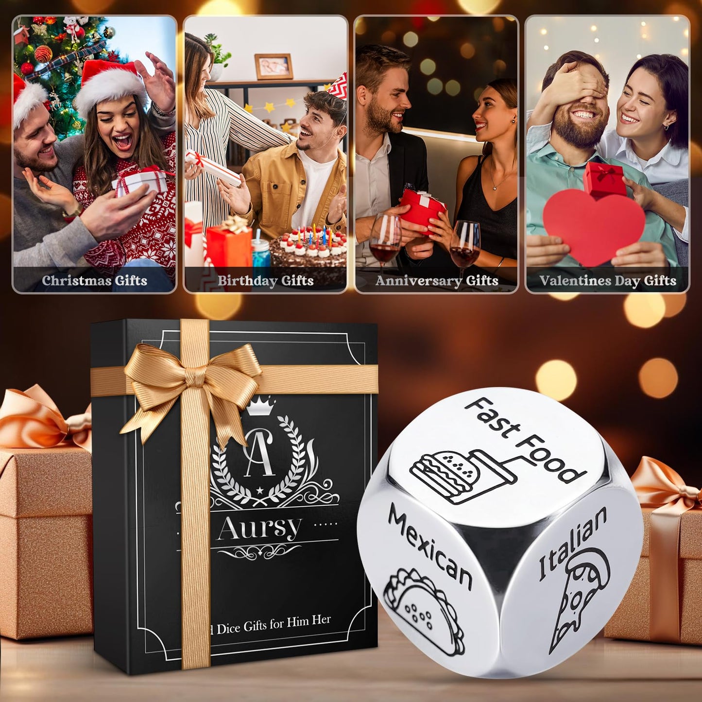 Stocking Stuffers for Women Men Adults, Date Night Food Dice, Birthday Gifts for Women Mens Gifts, Gifts for Men Women Anniversa