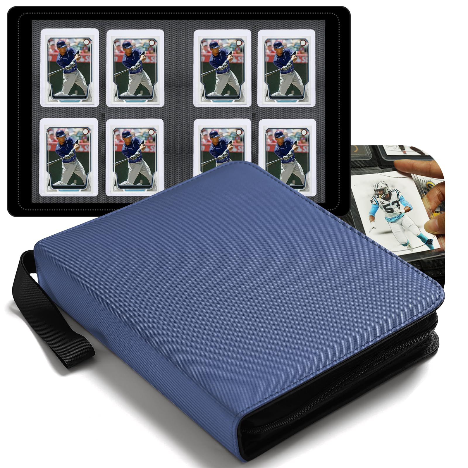 Toploaders Binder Portable 4 Pockets Trading Card Holder Albums for Sports  Trading  and Gaming Cards Blue