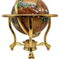 14' Tall Amber Pearl Gold Stand Gem Gemstone World Map Globe Globes Maps