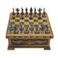 Wooden Chess Set with Storage - Handcrafted Chess Board and British Figure Metal Chess Pieces - Decorative Chess Game for mature-themeds & Kids - enhanced Gift for Family & Friends (Copper Chess Pieces)