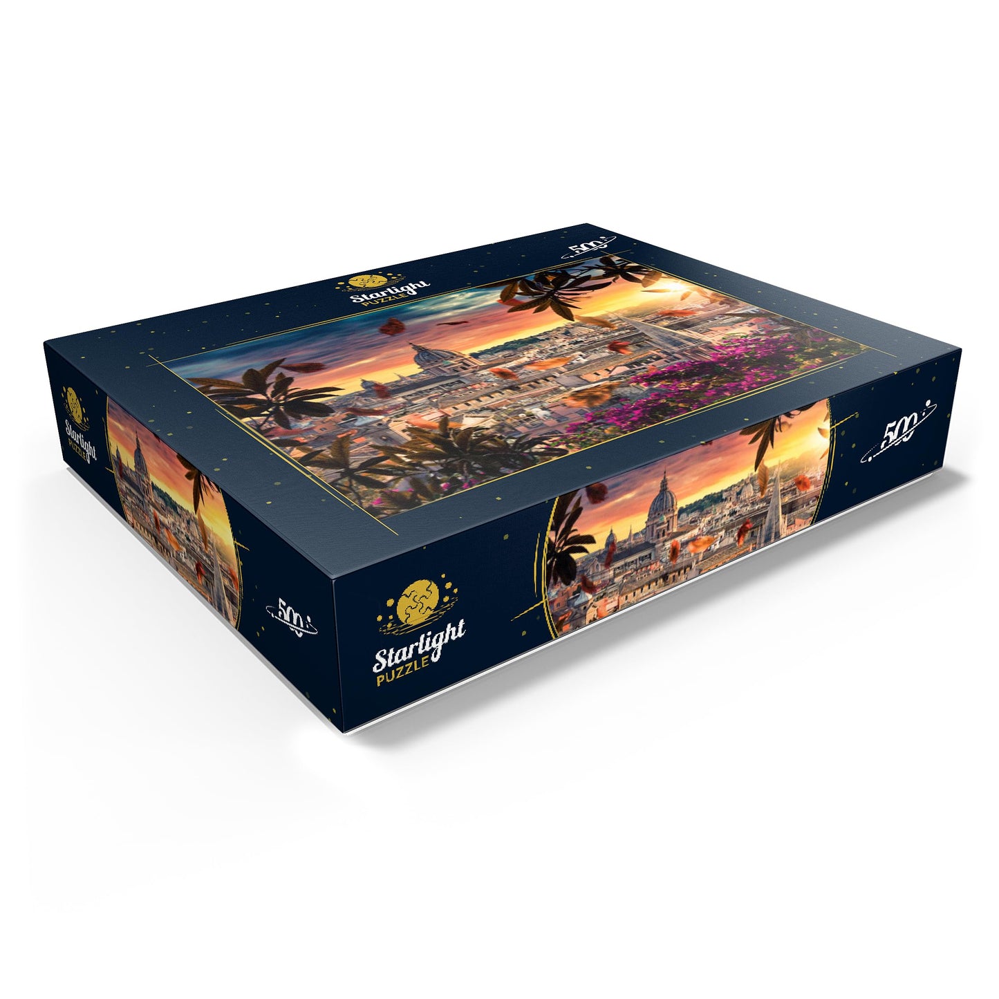 MyPuzzle Beautiful Sunset Over The City of Rome in The Evening - Premium 500 Piece Jigsaw Puzzle for Adults