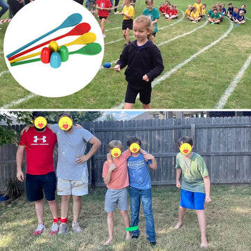Cwlakon Outdoor Games, Potato Sack Race Bags For Kids Adults, Egg Spoon Relay Race, 3 Legged Race Bands, Birthday Party, Field Day Family Reunion Carnival Outside Yard Lawn Easter Fall Festival Games