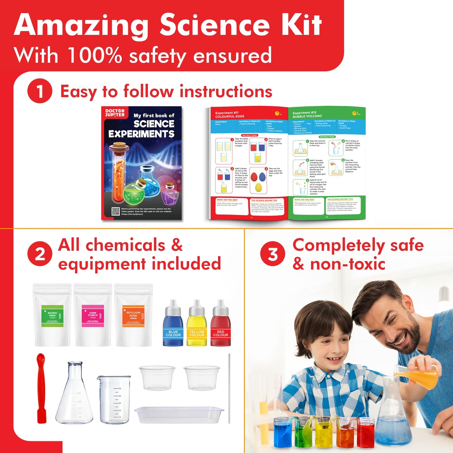Doctor Jupiter Little Genius Kit - Educational STEM Toys for Kids 4-6 Years - Medium Cardboard Learning Activities