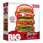 RoseArt 500 Piece Jigsaw Puzzle - Big Shaped Juicy Burger, Multicolor, 27" x 12", Model 7450ZZB for Adults