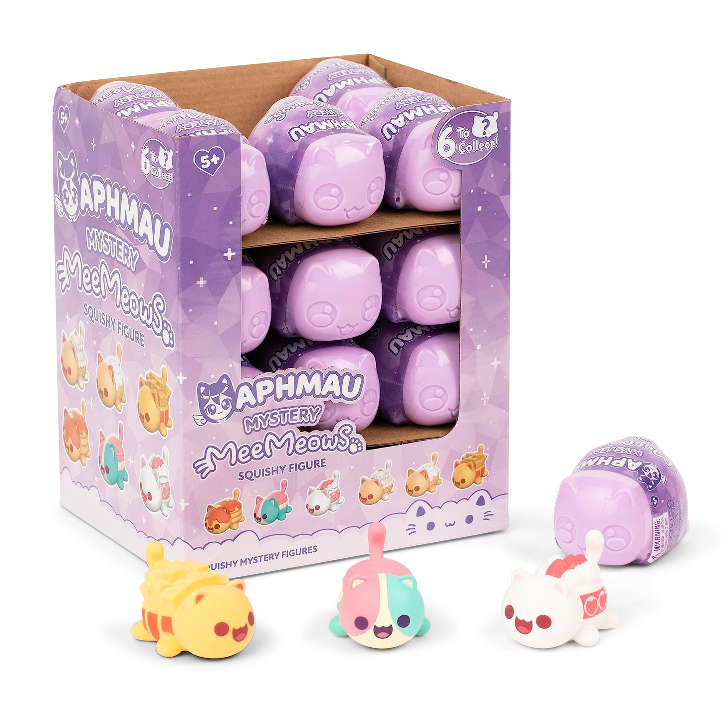 Aphmau Mystery MeeMeows Squishy Figures - Medium, Berry Color, Model 6601, Plastic Material, Styles Vary