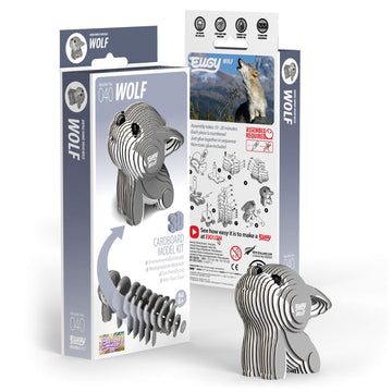 Eugy Wolf 3D Puzzle, 24 Piece Eco-Friendly Educational Toy Puzzles For Boys, Girls & Kids Ages 6+