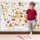 Giant Fall Coloring Poster With 6 Stacking Crayons, Pumpkin Maple Leaf Thanksgiving Party Favor Set Jumbo Wall Art Large Colorin