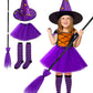 Miss Fantasy Toddler Witch Costume Halloween Witch Costume Accessories Girls Including Witch Hat And Broom Witch Purple Tutu Toddler Striped Witch Socks For 3-5 Kids Hocus Pocus Costume For Toddler