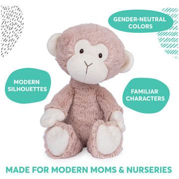 Gund Baby Lil Luvs Collection, Micah Monkey Premium Plush Stuffed Animal For Babies, Brown/Cream, 12