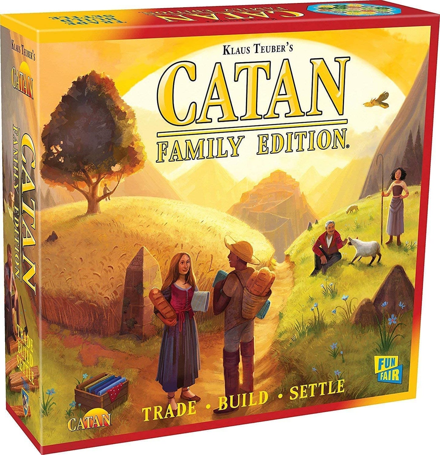 CATAN Family Edition Board Game - Embark on a Quest for Settlement! Strategy Game for Kids & Adults, Ages 10+, 3-4 Players, 60 M