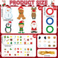 36 Sets Christmas Wreath Crafts Kits Xmas DIY Wreath Hanging Ornaments Santa Snowman Reindeer Gingerbread Man Cutout Winter Pape
