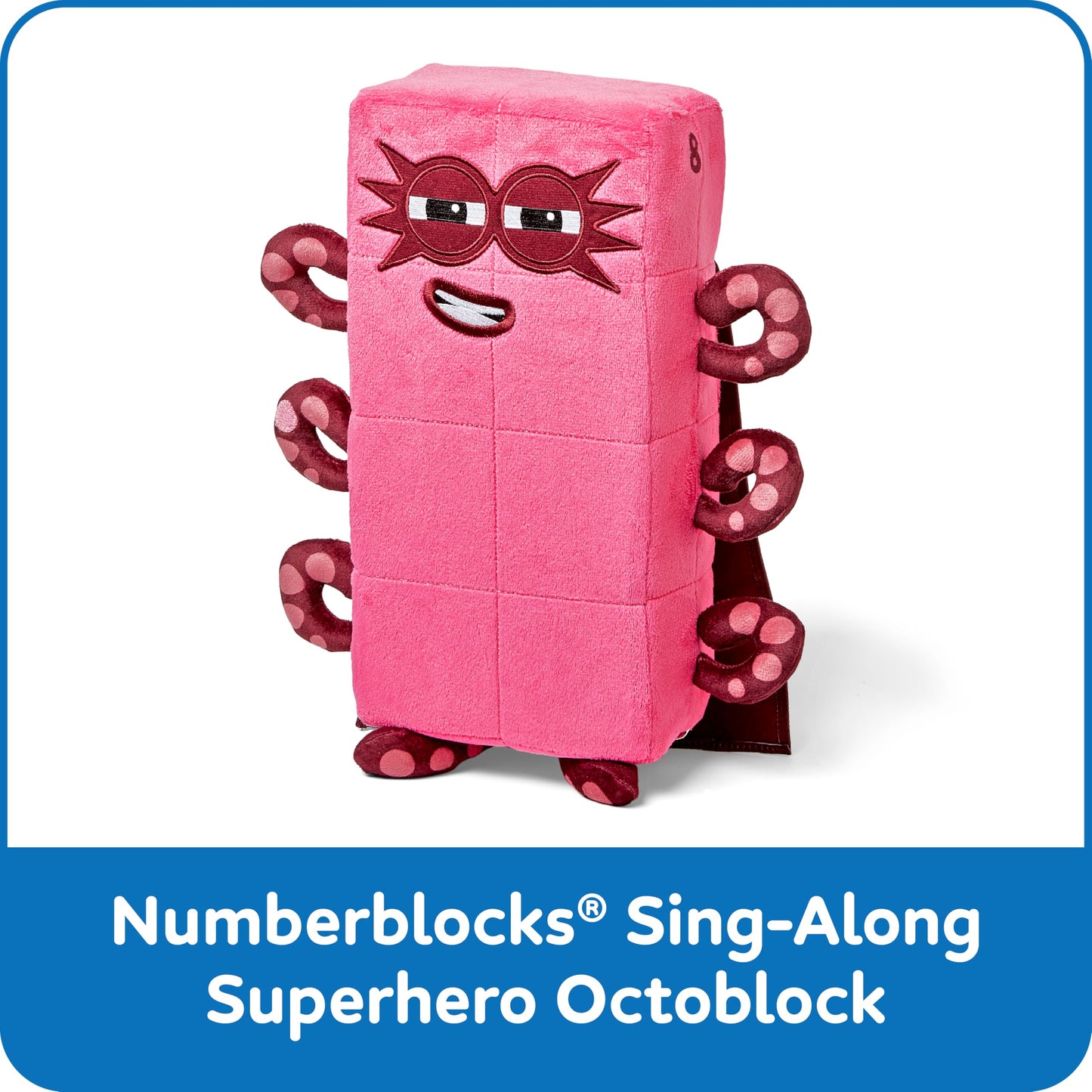 hand2mind Numberblocks Sing-Along Superhero Octoblock Plush Toy, 13.5" Cotton, Multicolor, Model 96940, Ideal for Toddlers and Preschool Learning