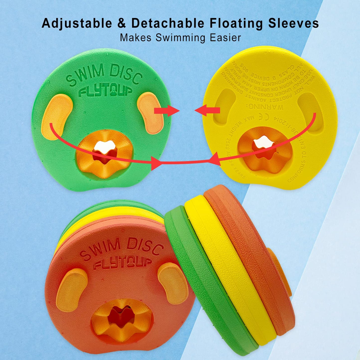 Kids Swimming Armbands Arm Float Discs For Pool, Eva Foam Floating Sleeves, Arm Float Rings Kids Pool For Kids Swimming Beach/Po