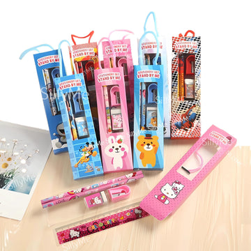 6Pcs Stationery Set For Return Gifts Birthday Party For Kids - Pencil , Scale , Eraser - Best Birthday Return Gifts For Kids In 