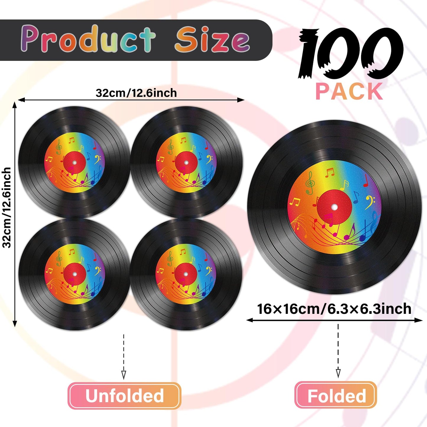 100 Pcs Vinyl Record Themed Napkins 50'S Theme Party Decorations For 1950'S Music Birthday Rock Party Supplies Back To 50S Rock Paper Napkins Music Roll Party Favors Throwback Retro