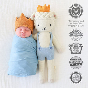 Cuddle + Kind Sebastian The Lamb Little 13'' Hand-Knit Doll - 1 Doll = 10 Meals, Fair Trade, Heirloom Quality, Handcrafted In Pe