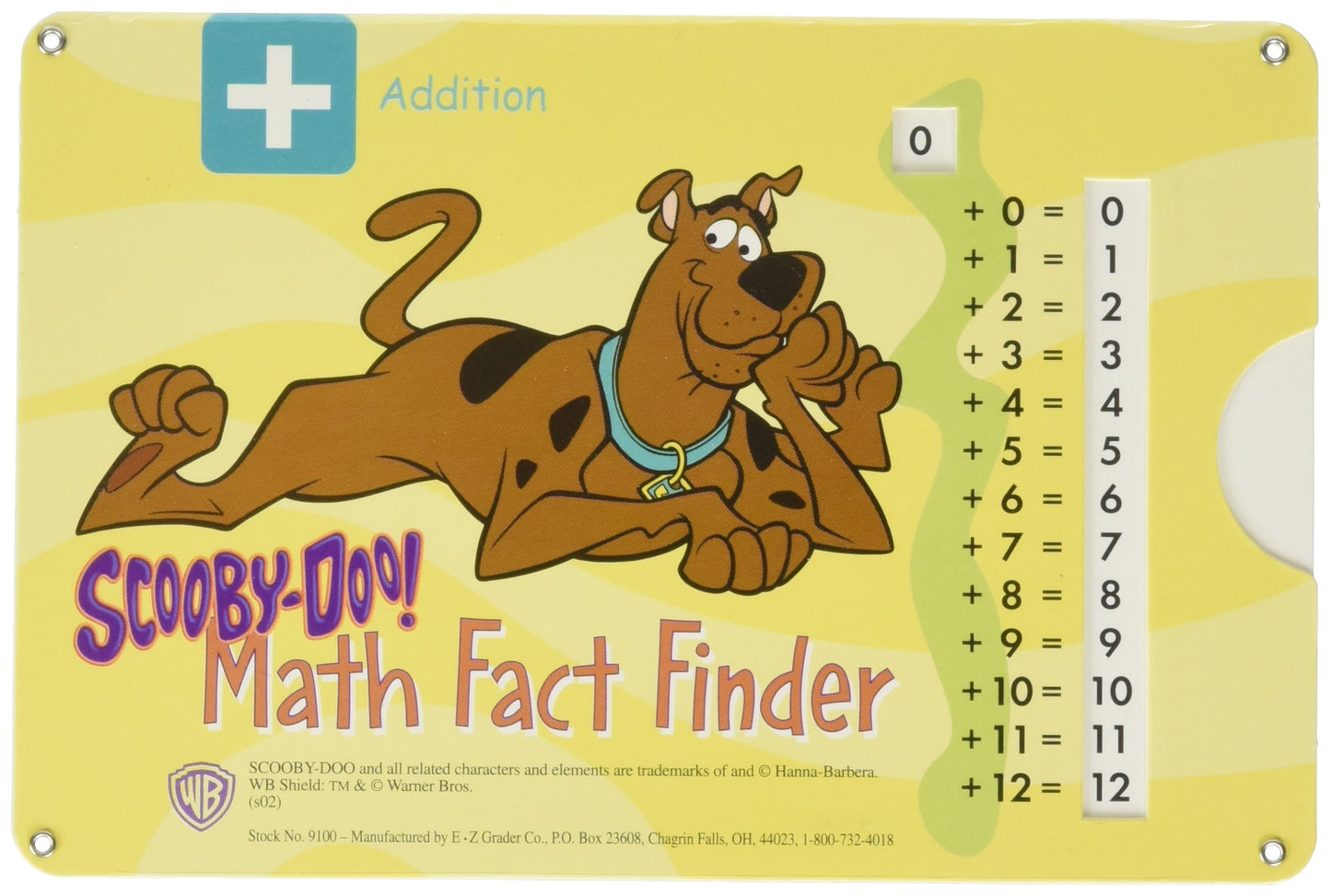 E-Z Grader 789328091005 Math Fact Finder, 6.5' X 4.25', Yellow On Front/Purple On Backside