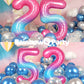 Rainbowq 25 Number Balloon 40 Inch For Women Big Starry 0-9 Foil Mylar Large 25 Number Balloons Happy 25Th Birthday Party Annive