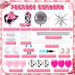 Kasyat Disco Cowgirl Balloon Column Kit - Hot Pink & Silver, Includes 4D Hat, Boots, and Balloons, Model AU-Kasyat-1775 for Birthday Parties