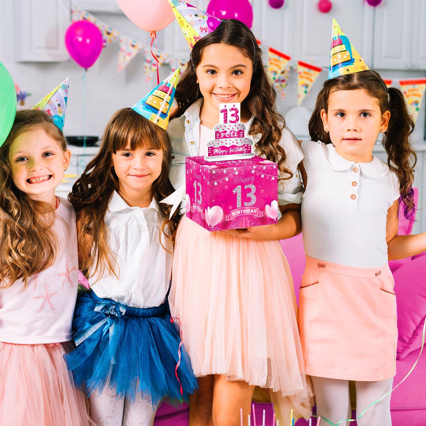 Hot Pink 15Th Birthday Money Box & Pull Surprise Cash Gift Boxes With Pull Out Card For Kids