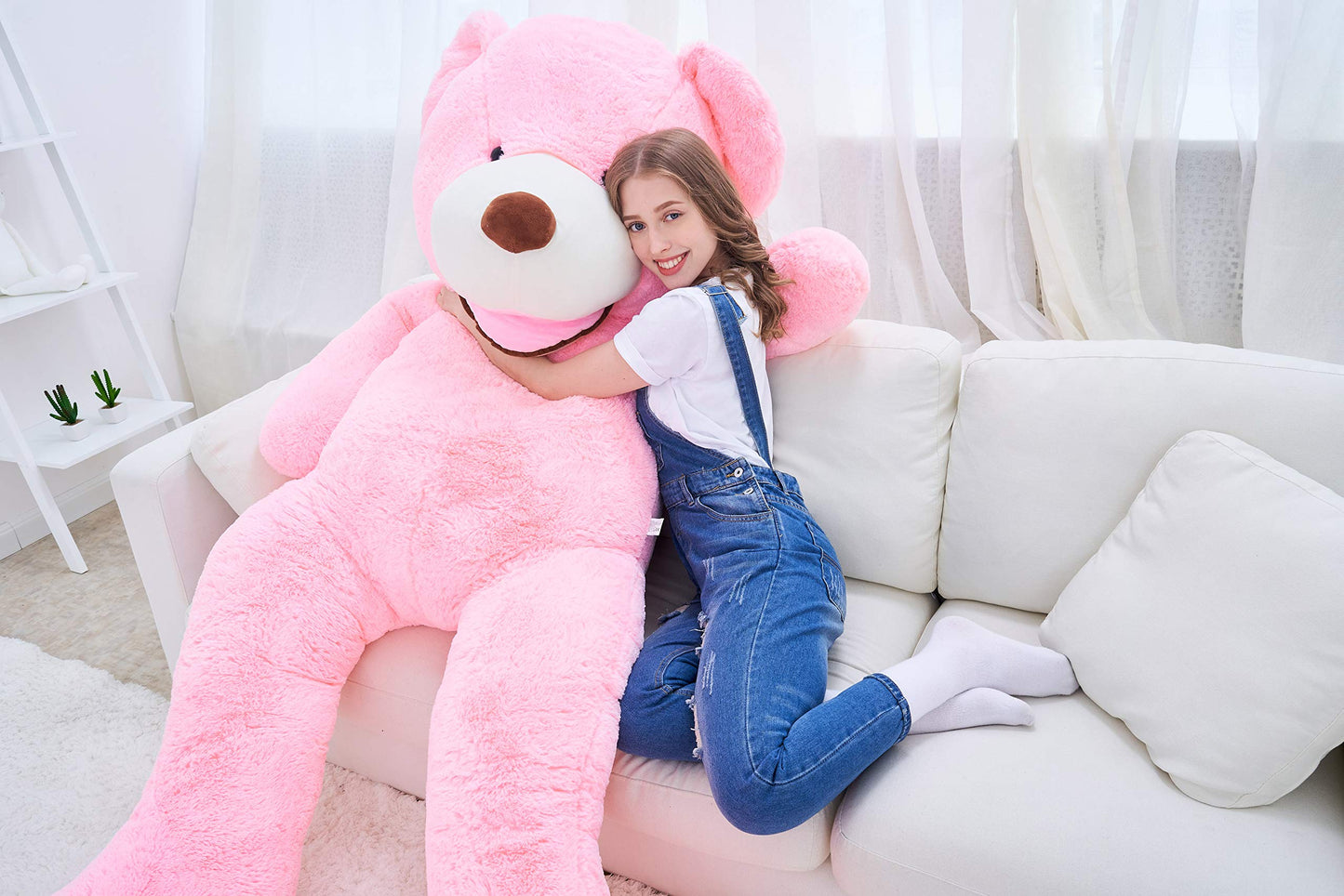 Ikasa Giant Teddy Bear Plush Toy Stuffed Animals (Pink, 78 Inches)