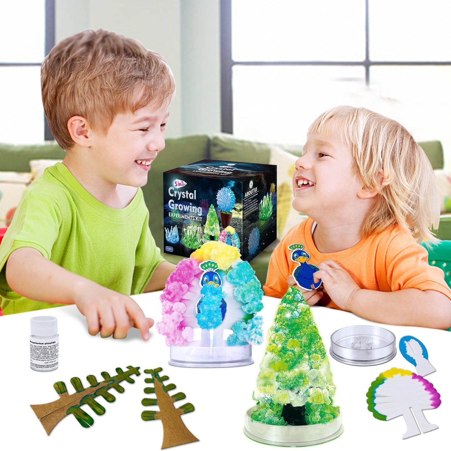 Unglinga Crystal Growing Experiment Science Kits For Kids, S.T.E.M Projects Learning Educational Toys Gifts Idea For Boys Girls, Grow 5 Vibrant Crystals Making Kit