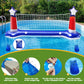Pool Volleyball Net & Basketball Hoop & Ring Toss, 3-In-1 Large Inflatable Pool Games Set With 2 Balls 6 Rings American Flag Flo