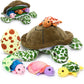 Aoriher 6 Pieces Turtle Stuffed Animal Set 12 Inch Stuffed Sea Turtle Mom With 3 Babies Plush Turtles And 2 Turtle Eggs Stuffed 