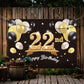 Pakboom Happy 22Nd Birthday Banner Backdrop - 22 Birthday Party Decorations Supplies For Men Him - Black Gold 4 X 6Ft