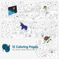 Outer Space Stickers + Coloring Book By Cupkin: Innovative Side By Side Sticker Books - Spiral Binding Lays The Planet Stickers
