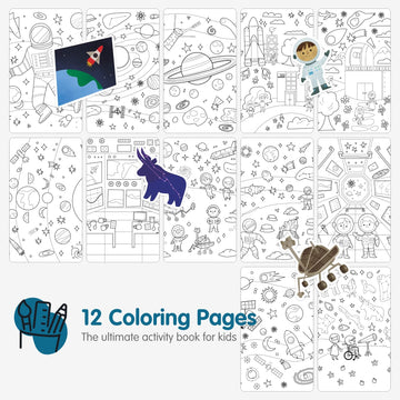 Outer Space Stickers + Coloring Book By Cupkin: Innovative Side By Side Sticker Books - Spiral Binding Lays The Planet Stickers