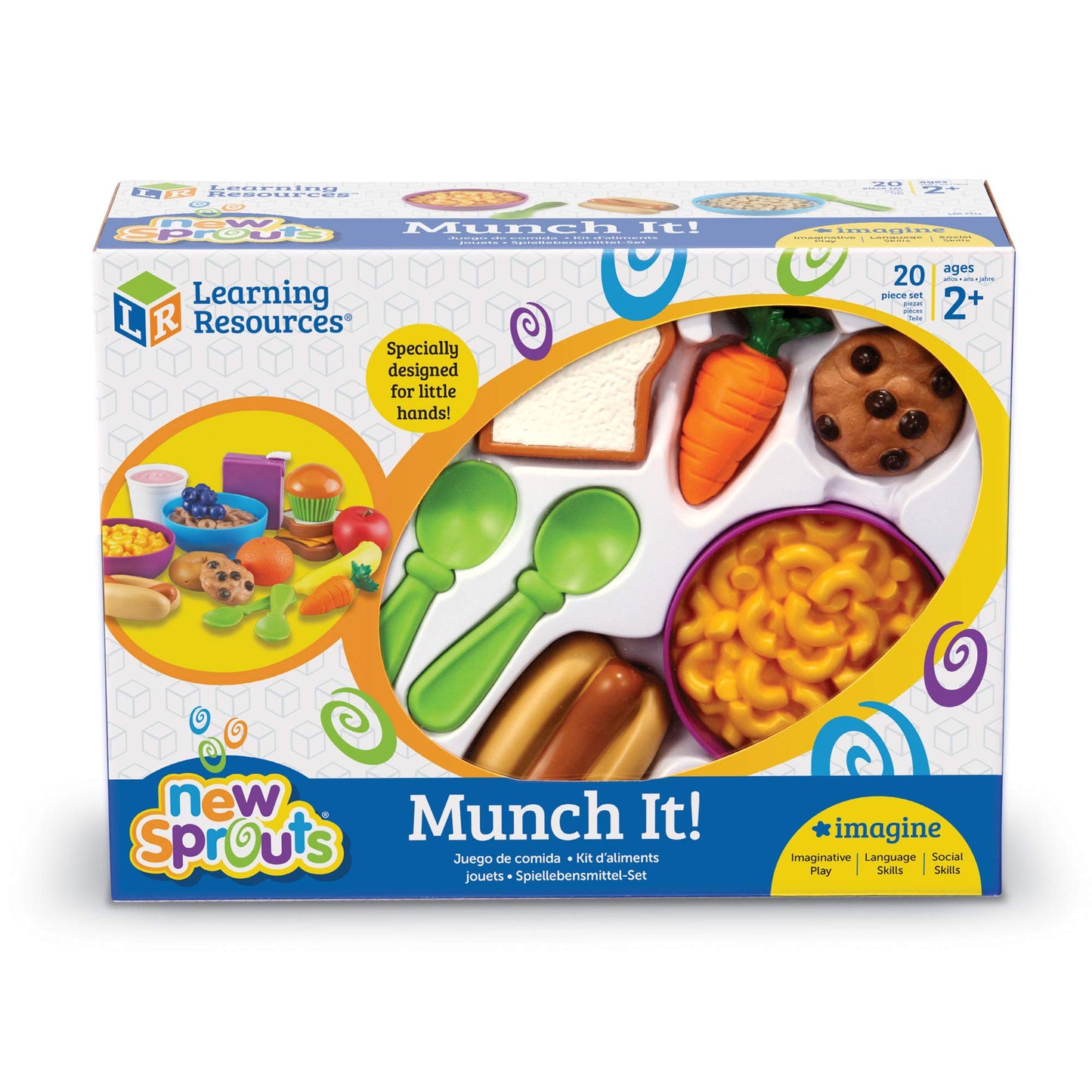 Learning Resources New Sprouts Munch It! Pretend Play Food, Develops Imaginative Play, Play Food for Toddlers, Picnic Play Food,