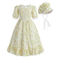 Nuoqi Prairie Dresses for Girls, Pioneer Girl Costume Girls Colonial Dress Girls 6-7, Yellow, Medium
