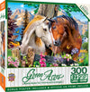 MasterPieces - 300 Piece Jigsaw Puzzle, Large EZ Grip Shapes, Mountain Meadow Farm, Fun for Adults, Seniors, Family, Kids, Matte
