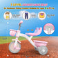 Kkdi Toddler Tricycle, Pink, 4-Level Adjustable Seat, Carbon Steel, Model WJ121503, for Ages 1-5, Ideal Birthday Gift