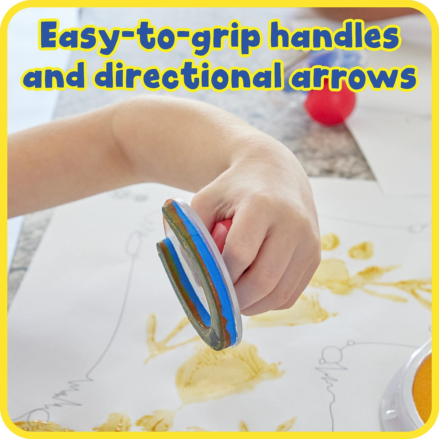 READY 2 LEARN Giant Stampers - Paw Prints - Set of 6 - Easy to Hold Foam Stamps for Kids - Arts and Crafts Stamps for Displays,