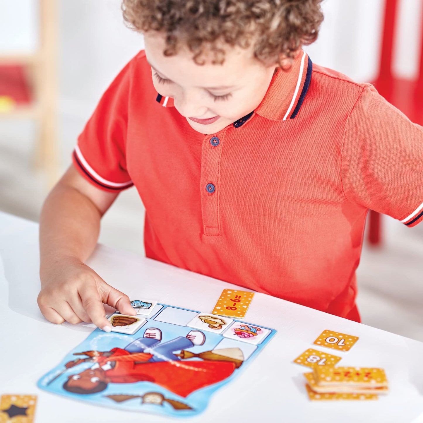ORCHARD TOYS Magic Maths Game for Ages 5-7, 2-4 Players, Medium Size, Multicolor, Model 91033, Card Material