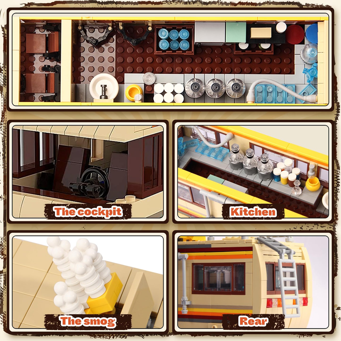 Orbblaster Rvs For Break Bad Building Set, Upgraded Creative Rvs Building Bricks Merchandise, Camper Van Building Set Toy For Bo