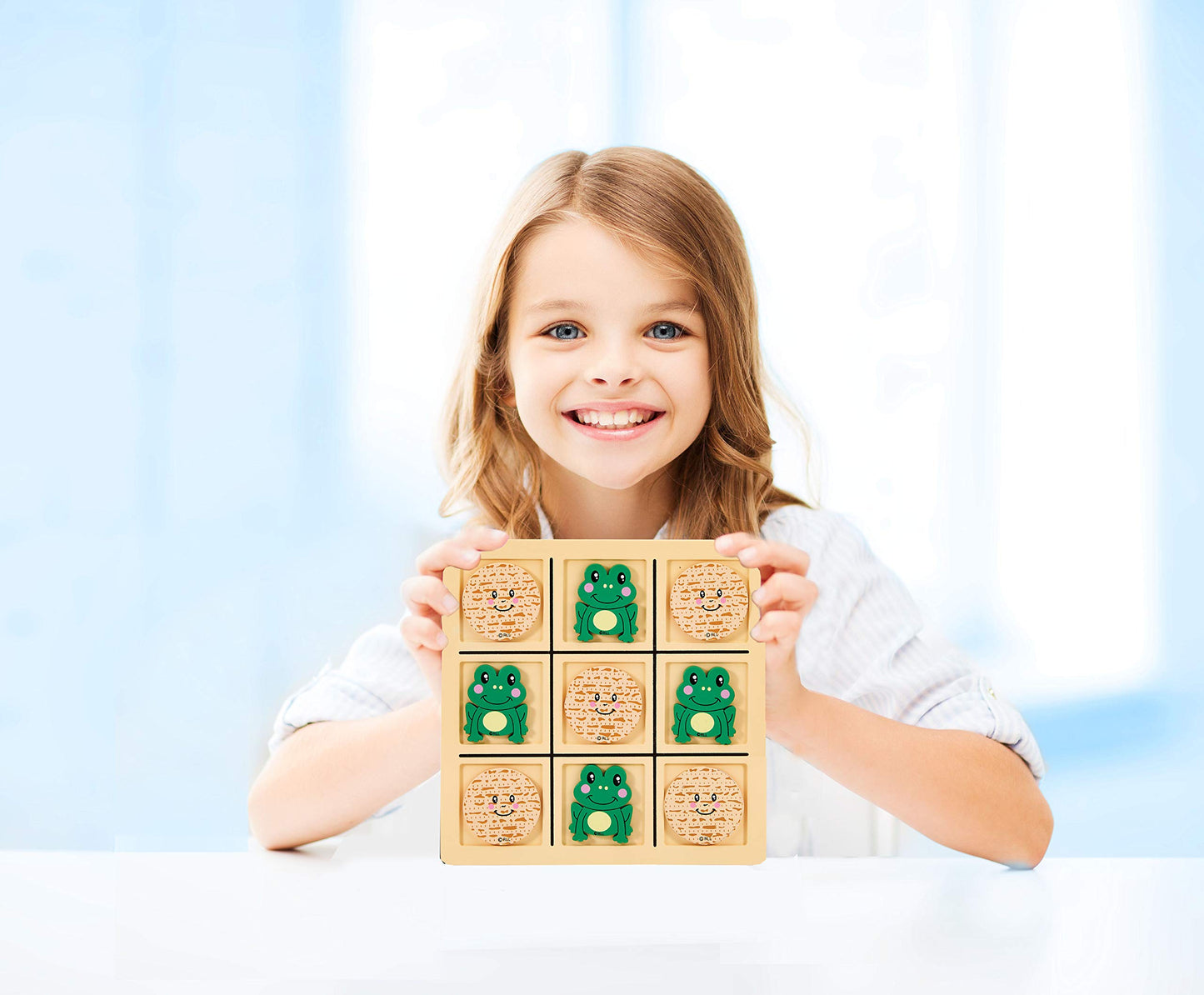 Rite Lite Passover Tic Tac Toad Game | Pesach Seder Tic Tac Toe Educational Plagues Frogs For Kids Game Night Jewish Holiday Par